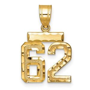 14k Yellow Gold, Varsity Collection, Small D/C Pendant Number 62